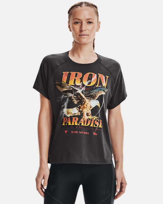 女士Project Rock Iron Paradise短袖T恤, Gray, pdpMainDesktop image number 0